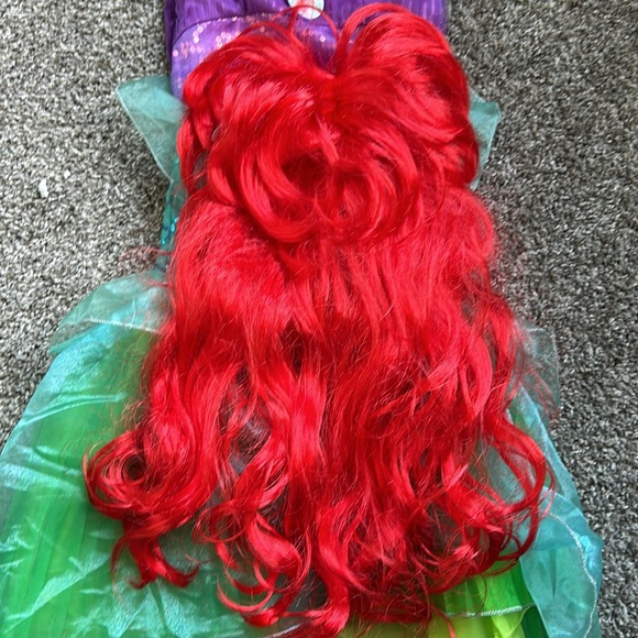 4T toddler girl Little Mermaid Ariel costume with red wig - Picture 5 of 10